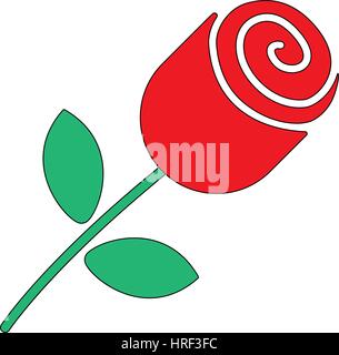 Rose. Flower in flat Style Stock Vector