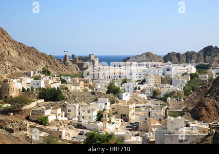 View over Muscat Old Town, in Oman Stock Photo