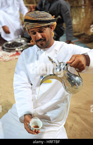 Participants at the Heritage Village, at the Muscat Festival in Amerat Park, Oman Stock Photo