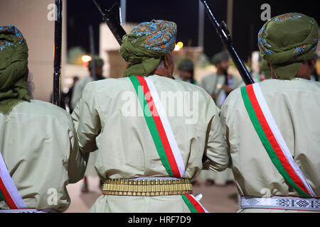 Participants at the Heritage Village, at the Muscat Festival in Amerat Park, Oman Stock Photo