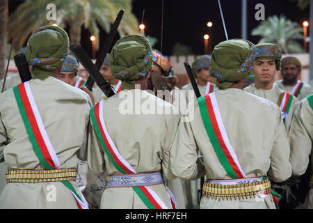 Participants at the Heritage Village, at the Muscat Festival in Amerat Park, Oman Stock Photo