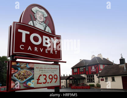 Exterior of a Toby Carvery Inn, Norton Canes, Staffordshire, part of the M and B, Mitchell and Butler chain. Stock Photo