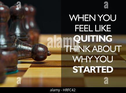 Chess figures with Motivational message Stock Photo