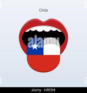Chile language. Human tongue. Vector illustration. Stock Vector