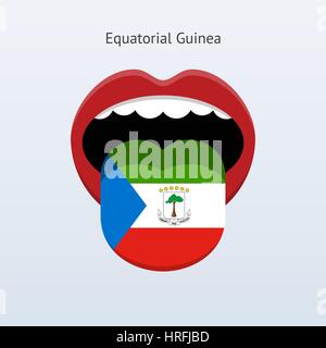 Equatorial Guinea language. Abstract human tongue. Vector illustration. Stock Vector