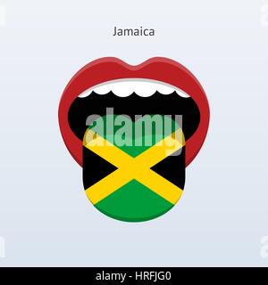 Jamaica language. Abstract human tongue. Vector illustration. Stock Vector