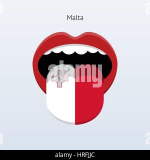 Malta language. Abstract human tongue. Vector illustration. Stock Vector