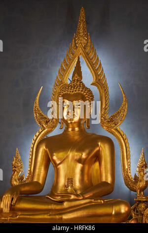 Wat Benchamabophit ordination hall with Phra Chinarat Buddha from 1920 - the Marble Temple is one of the top-ranked royal temples in Bangkok, Thailand Stock Photo