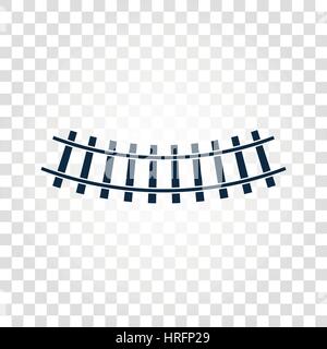 Isolated rails, railway top view, ladder elements vector illustrations on checkered gradient background Stock Vector