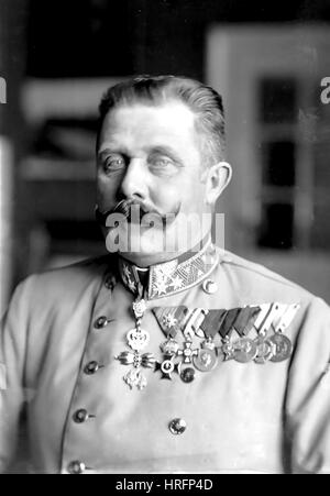 ARCHDUKE FRANZ FERDINAND OF AUSTRIA (1863-1914) in early 1914 wearing an identical uniform to the one wearing when he was assissinated Stock Photo