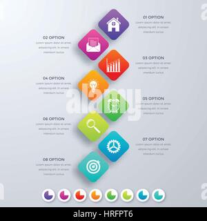 Vector square infographics with icons. Stock Vector