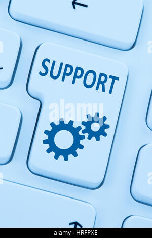 Support customer service help online internet blue computer web keyboard Stock Photo