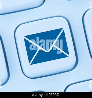 Sending E-Mail email letter internet online blue web computer keyboard Stock Photo
