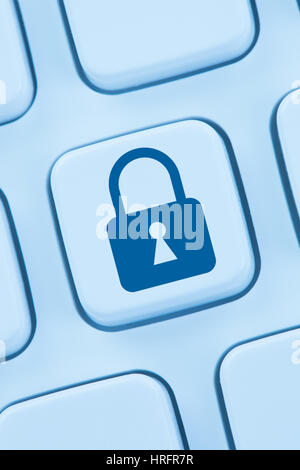 Computer security internet lock icon online data protection web Stock Photo