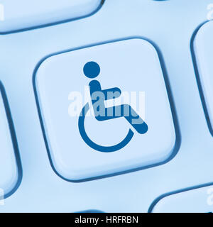 Web accessibility online internet website computer people disabilities blue keyboard Stock Photo