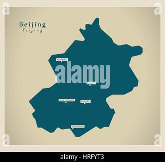 Modern Map - Beijing Stock Vector