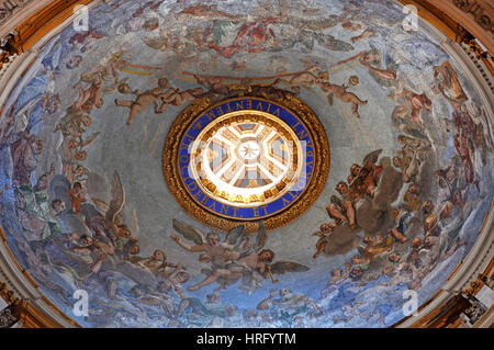 VATICAN, ITALY - MARCH 16, 2016: The ceiling of the Saint Peter basilica was painted over decades and is visited daily by thousands of tourists and re Stock Photo