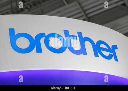 Tokyo, Japan. 1st Mar, 2017. A Brother signboard on display at World Smart Energy Week 2017 in Tokyo Big Sight on March 1, 2017, Tokyo, Japan. World Smart Energy Week 2017 consists of 9 exhibitions connected with new and renewable energy sources and is the largest trade show in this field in Japan. It expects to host 1,570 exhibitors and to attract an estimated 70,000 professional visitors over three-days up until Friday 3rd. Credit: Rodrigo Reyes Marin/AFLO/Alamy Live News Stock Photo