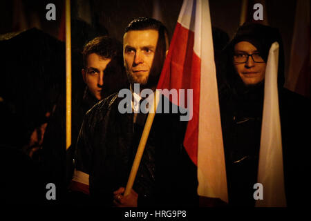 Bydgoszcz, Poland. 1st Mar, 2017. People are seen attending a commemoration service for the Accursed Soldier, resistance fighters from the second World War. Credit: Jaap Arriens/Alamy Live News Stock Photo