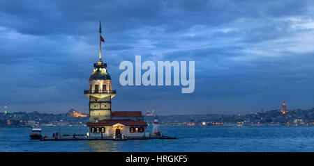 Maidens Tower at night Stock Photo