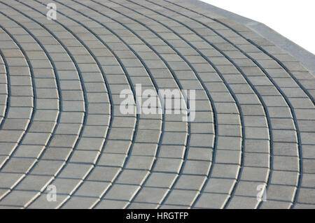 Gray Cobblestone Pavement Texture, Isolated Closeup Stock Photo