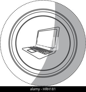 sticker monochrome silhouette circular button with analog camera Stock ...