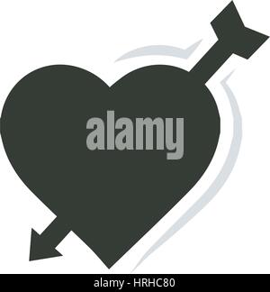 valentines heart arrow Stock Vector