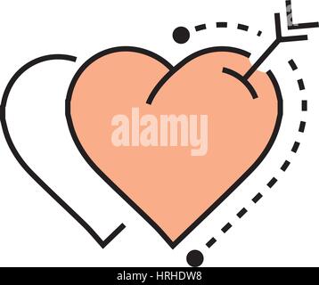 twins  heart and arrow icon flat Stock Vector