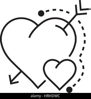 line heart and arrow Stock Vector