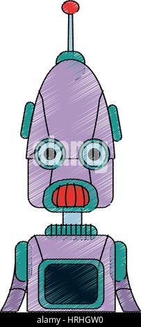 robot cartoon icon over white background. vector illustration Stock Vector