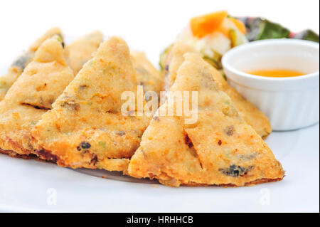 Fried Chinese triangle Traditional Spring rolls food Stock Photo