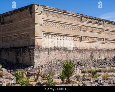 Pre-Columbian Mixtec and Zapotec ruins in the town of Mitla, State of Oaxaca, Mexico, North America Stock Photo