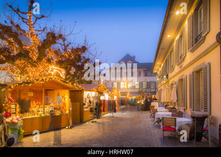 Christmas Market in Balliz, Thun, Jungfrau region, Bernese Oberland, Swiss Alps, Switzerland Stock Photo