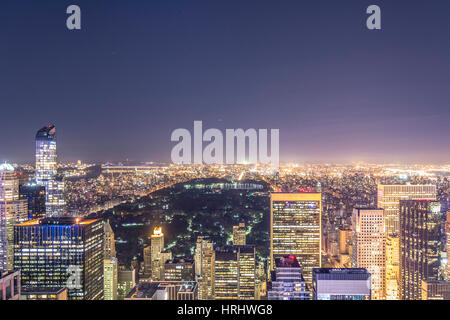 View over Central Park in New York from the Rockefeller Tower, New York City, United States of America, North America Stock Photo