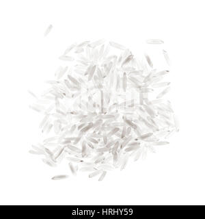 basmati rice grains isolated on white background Stock Photo