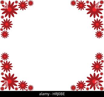 flower frame illustrated on white background in vector Stock Vector