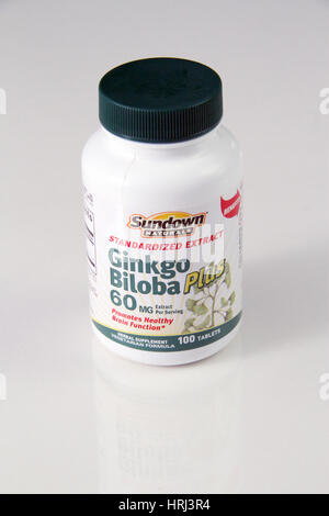 Ginkgo Biloba Pills Stock Photo