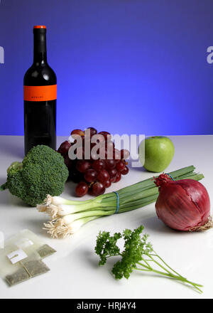 Foods Rich in Quercetin Stock Photo