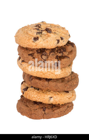 Chocolate chips cookies isolated on white background Stock Photo