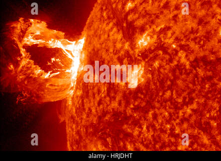 Solar Prominence Eruption, 2012 Stock Photo