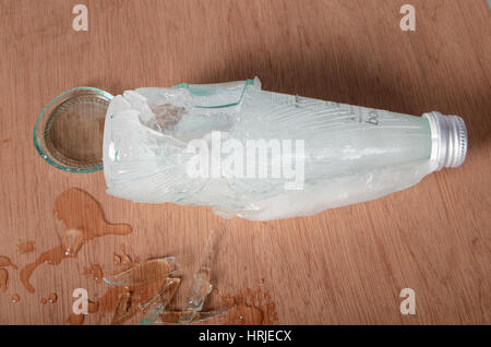 Bottle Broken by Expanding Ice Stock Photo