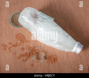 Bottle Broken by Expanding Ice Stock Photo