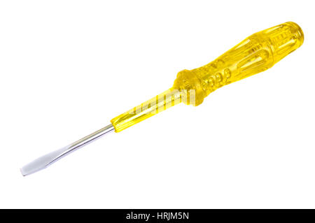 Electric Meter: screwdriver voltage indicator with integrated neon lamp. It is used to distinguish the phase conductor from the neutral conductor and  Stock Photo