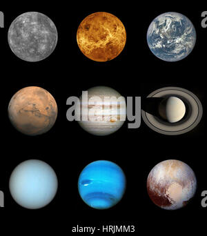 Planets Of The Solar System (including Pluto Stock Photo - Alamy