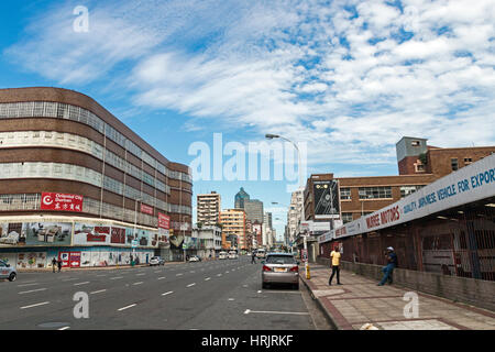 DURBAN, SOUTH AFRICA - FEBRUARY 24, 2017: Many unknown people on early morning Anton Lembede street in central business district in Durban, South Afri Stock Photo