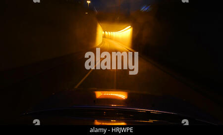 light shining through road tunnel leeds yorkshire united kingdom Stock Photo