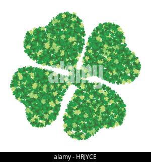 Green four-leaf clover Stock Vector