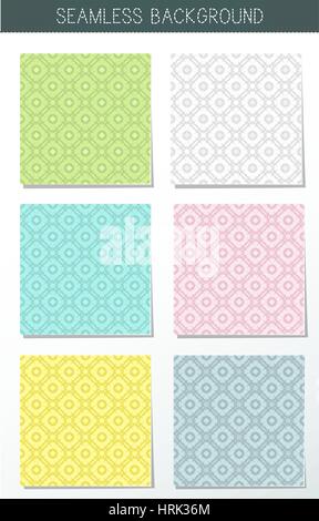 Set beautiful  seamless ornament. Ceramic tile.  Abstract background. Kaleidoscope. Stock Vector