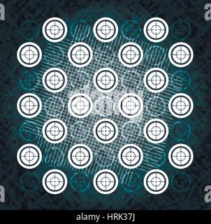 Background in the form of the set target, a symbol of danger and war Stock Vector