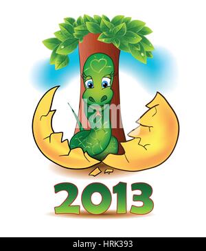 snake been born under tree Stock Vector